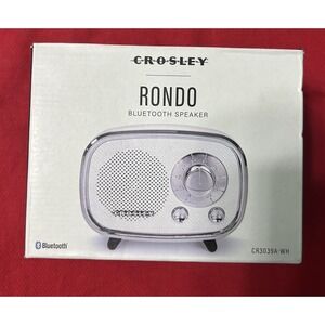 Crosley CR3039A- WH Retro Style Rondo Bluetooth Speaker White - New